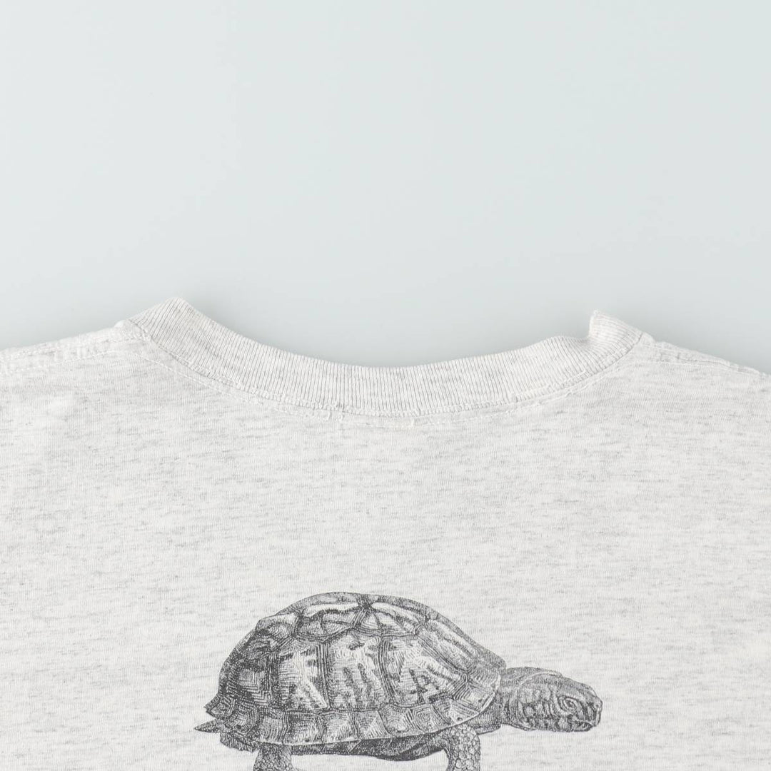 90'S Nike Silver Tag Turtle Pattern & Rabbit Pattern Sports Print T-Shirt, Made in USA, Men's XL (approx.) Vintage cotton gray type Vintage Second Hand