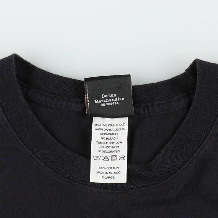 2000'S Harley-Davidson Fire Pattern Motorcycle Long-Sleeve T-Shirt (Men's XL equivalent) cotton black type Vintage Second Hand