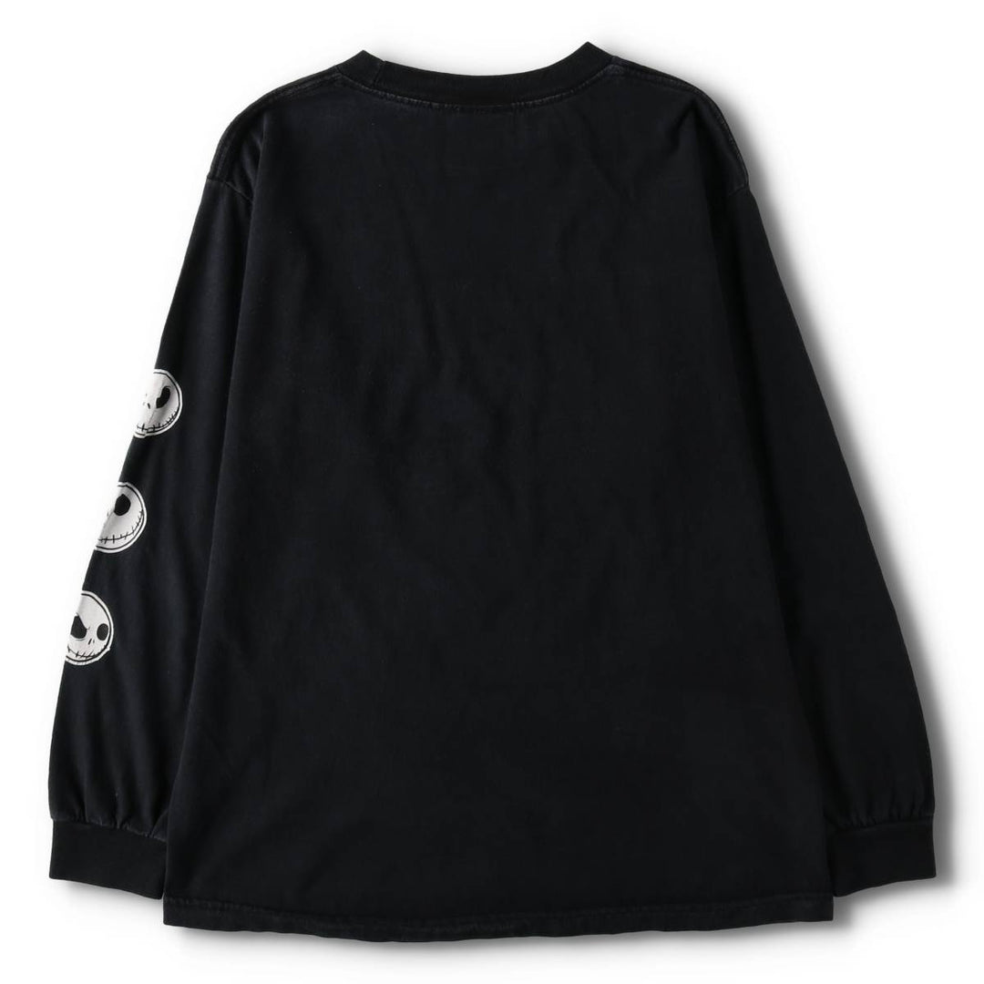 Nightmare Before Christmas Anime Character Print Long-Sleeve T-Shirt (Men's Size S) unclear black type Vintage Second Hand