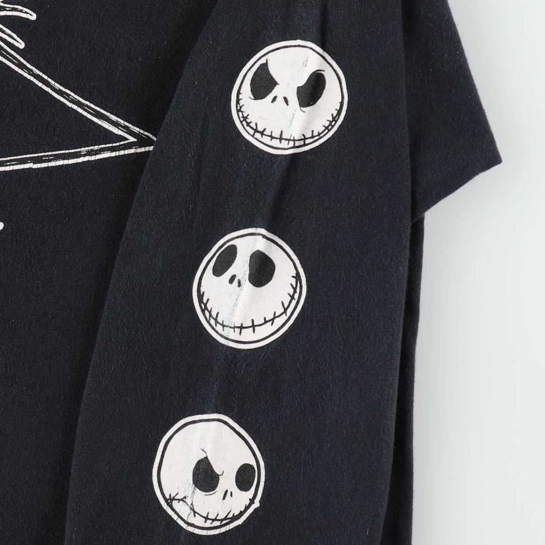 Nightmare Before Christmas Anime Character Print Long-Sleeve T-Shirt (Men's Size S) unclear black type Vintage Second Hand