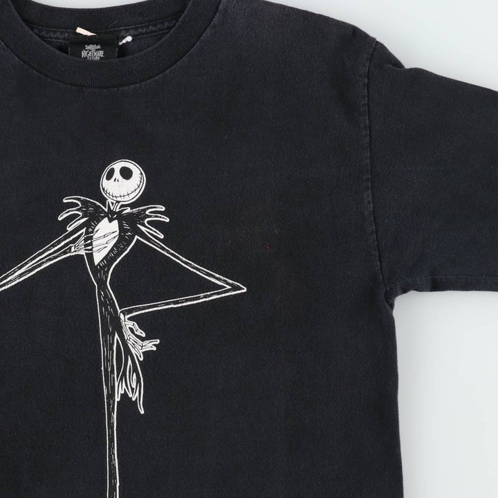 Nightmare Before Christmas Anime Character Print Long-Sleeve T-Shirt (Men's Size S) unclear black type Vintage Second Hand