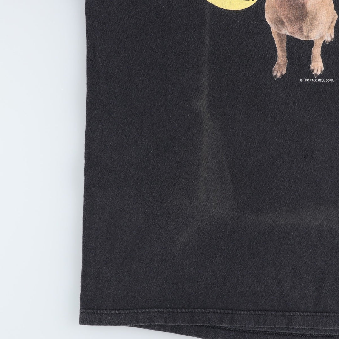 90'S TULTEX TACO BELL Taco Bell Dog Print Advertising T-Shirt, Men's XL (approx.), Vintage cotton black type Vintage Second Hand