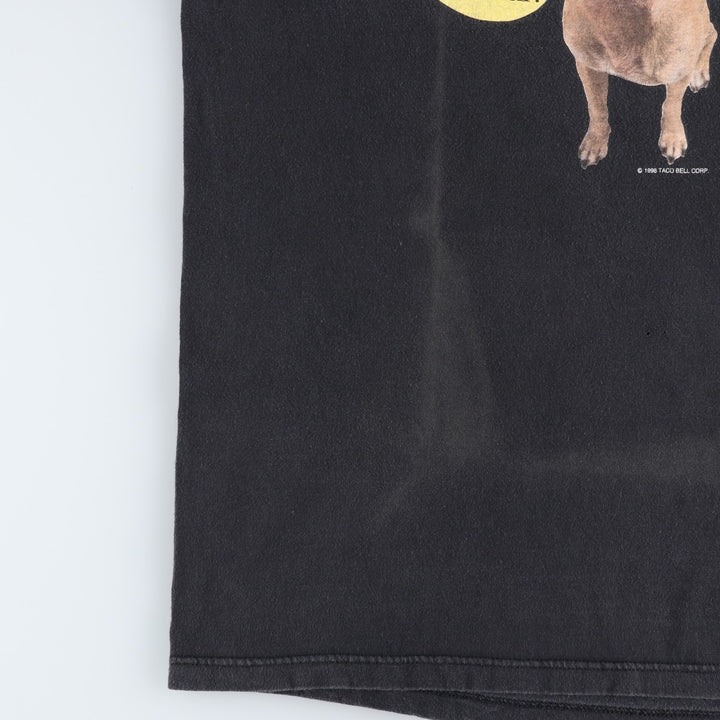 90'S TULTEX TACO BELL Taco Bell Dog Print Advertising T-Shirt, Men's XL (approx.), Vintage cotton black type Vintage Second Hand