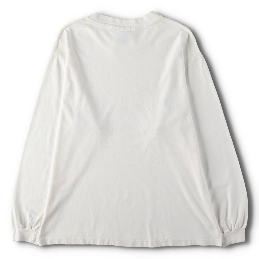 90s-00'S Hanes BEEFY-T Blue Tag Sistine Madonna Raphael Long-Sleeve T-Shirt (Men's Size L) cotton white type Vintage Second Hand
