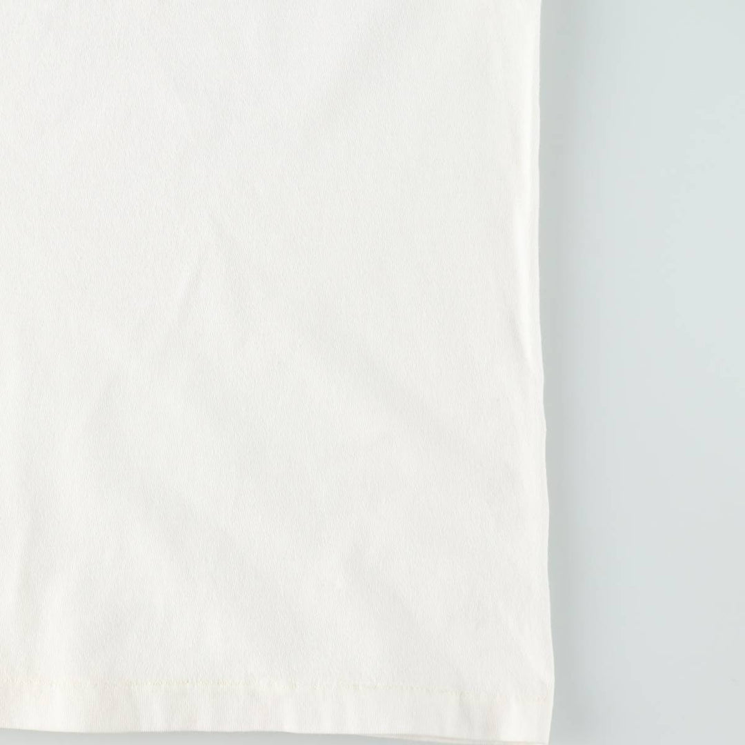 90s-00'S Hanes BEEFY-T Blue Tag Sistine Madonna Raphael Long-Sleeve T-Shirt (Men's Size L) cotton white type Vintage Second Hand