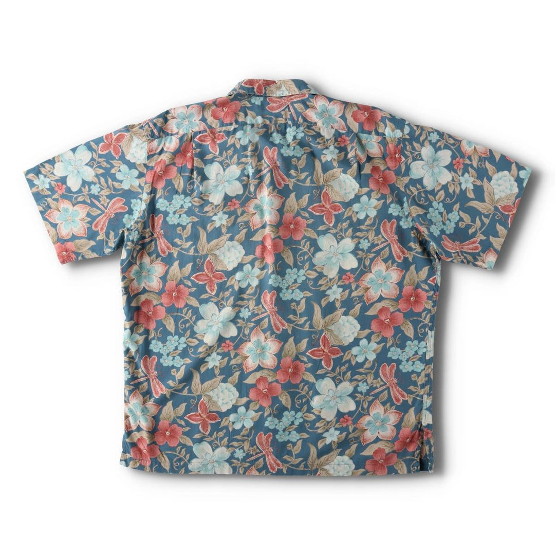 Ralph Lauren POLO by Ralph Lauren CLAYTON Floral Open Collar Hawaiian Aloha Shirt Box Shirt Men's Size L (approx.) cotton blue type Vintage Second Hand