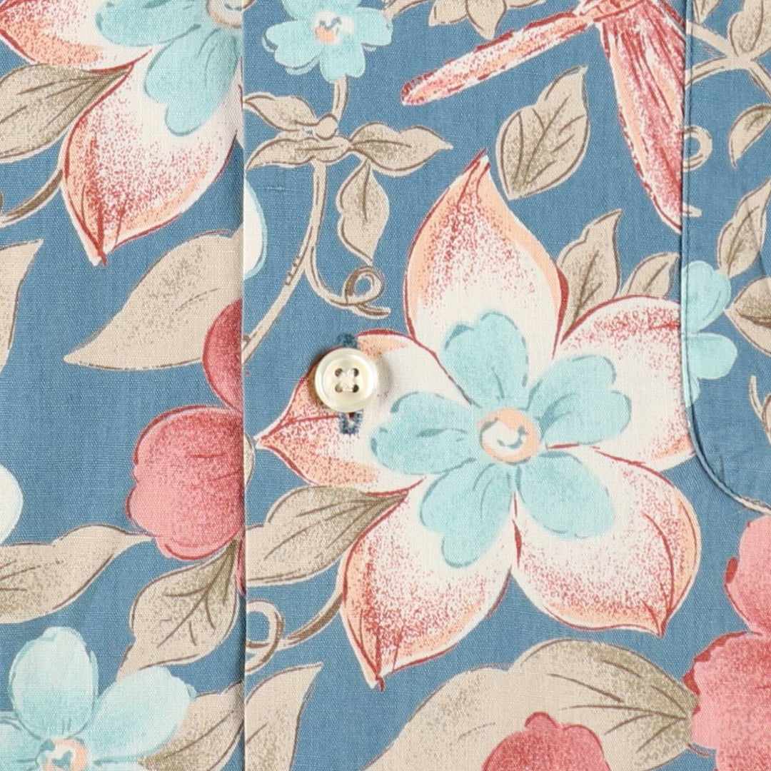 Ralph Lauren POLO by Ralph Lauren CLAYTON Floral Open Collar Hawaiian Aloha Shirt Box Shirt Men's Size L (approx.) cotton blue type Vintage Second Hand