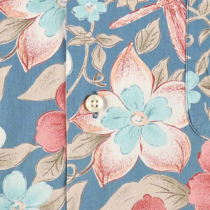 Ralph Lauren POLO by Ralph Lauren CLAYTON Floral Open Collar Hawaiian Aloha Shirt Box Shirt Men's Size L (approx.) cotton blue type Vintage Second Hand