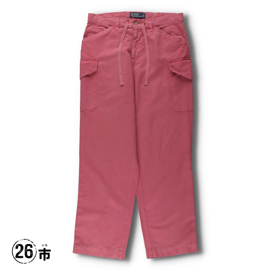 Ralph Lauren POLO by Ralph Lauren Cotton x Linen Pants, Men's Size S (approx.) linen pink type Vintage Second Hand