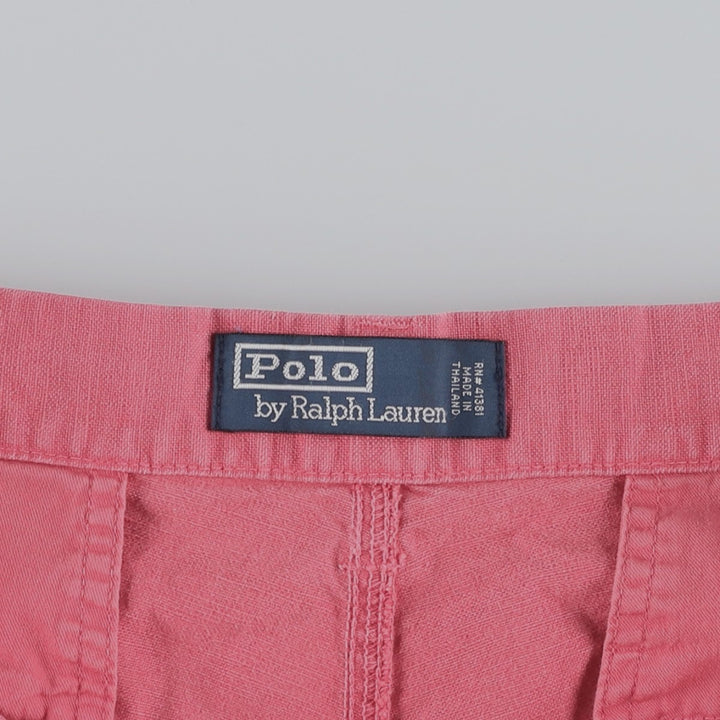 Ralph Lauren POLO by Ralph Lauren Cotton x Linen Pants, Men's Size S (approx.) linen pink type Vintage Second Hand