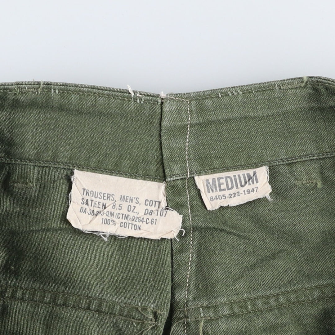 1960'S US Military Issue Baker Pants, Made in USA, Medium Size (Men's W29 equivalent), Vintage cotton Khaki type Vintage Second Hand