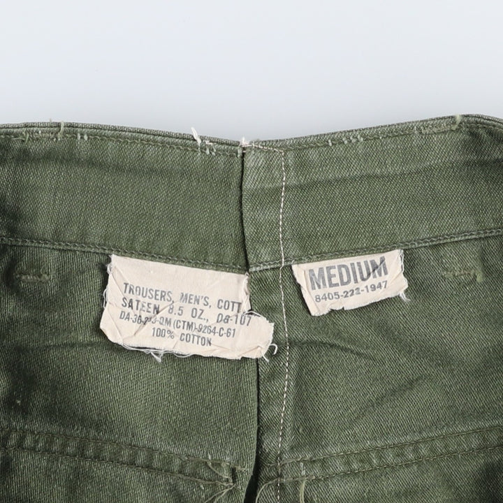 1960'S US Military Issue Baker Pants, Made in USA, Medium Size (Men's W29 equivalent), Vintage cotton Khaki type Vintage Second Hand