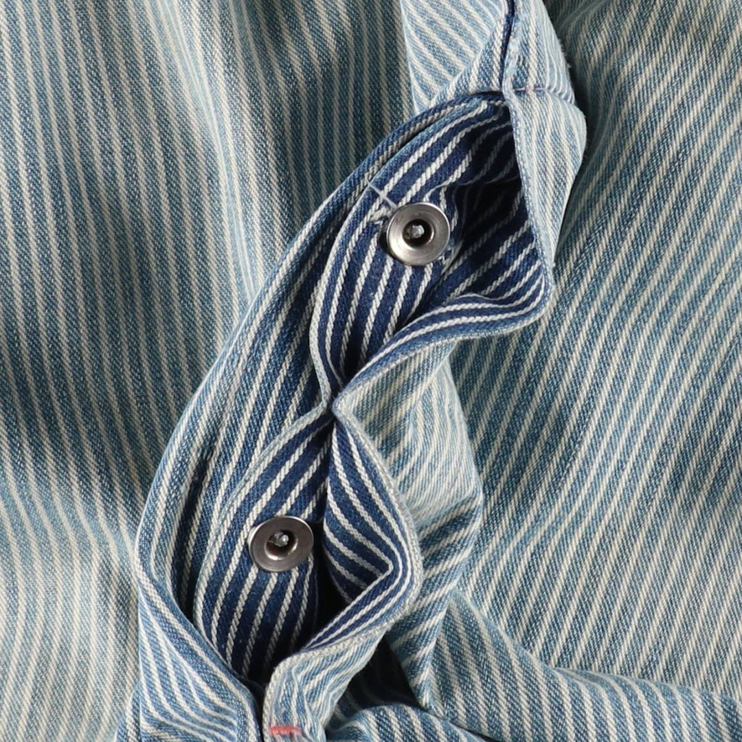 Big size 1950s-1960'S BIG ALLIED striped hickory stripe overalls, men's size W41 equivalent, vintage. unclear blue type Vintage Second Hand