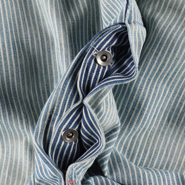 Big size 1950s-1960'S BIG ALLIED striped hickory stripe overalls, men's size W41 equivalent, vintage. unclear blue type Vintage Second Hand