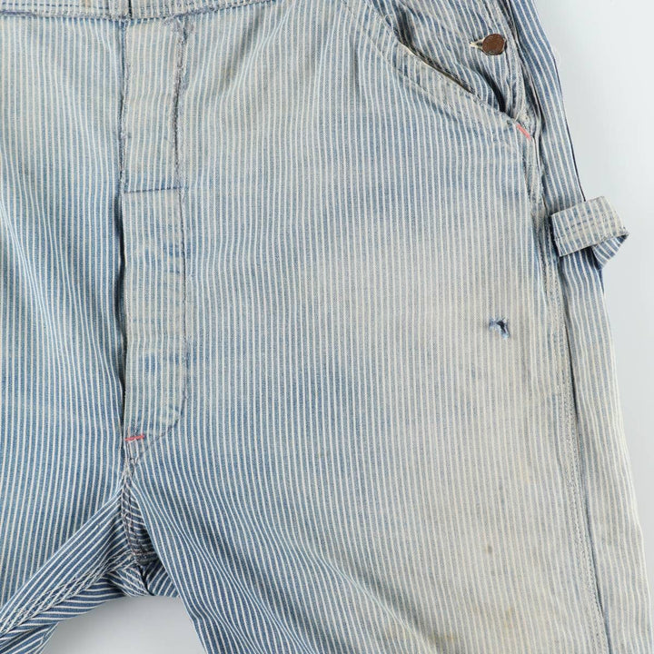 Big size 1950s-1960'S BIG ALLIED striped hickory stripe overalls, men's size W41 equivalent, vintage. unclear blue type Vintage Second Hand