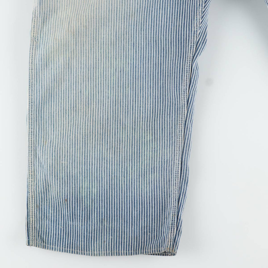 Big size 1950s-1960'S BIG ALLIED striped hickory stripe overalls, men's size W41 equivalent, vintage. unclear blue type Vintage Second Hand