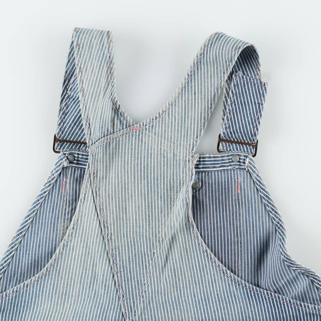Big size 1950s-1960'S BIG ALLIED striped hickory stripe overalls, men's size W41 equivalent, vintage. unclear blue type Vintage Second Hand