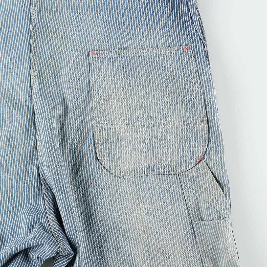 Big size 1950s-1960'S BIG ALLIED striped hickory stripe overalls, men's size W41 equivalent, vintage. unclear blue type Vintage Second Hand