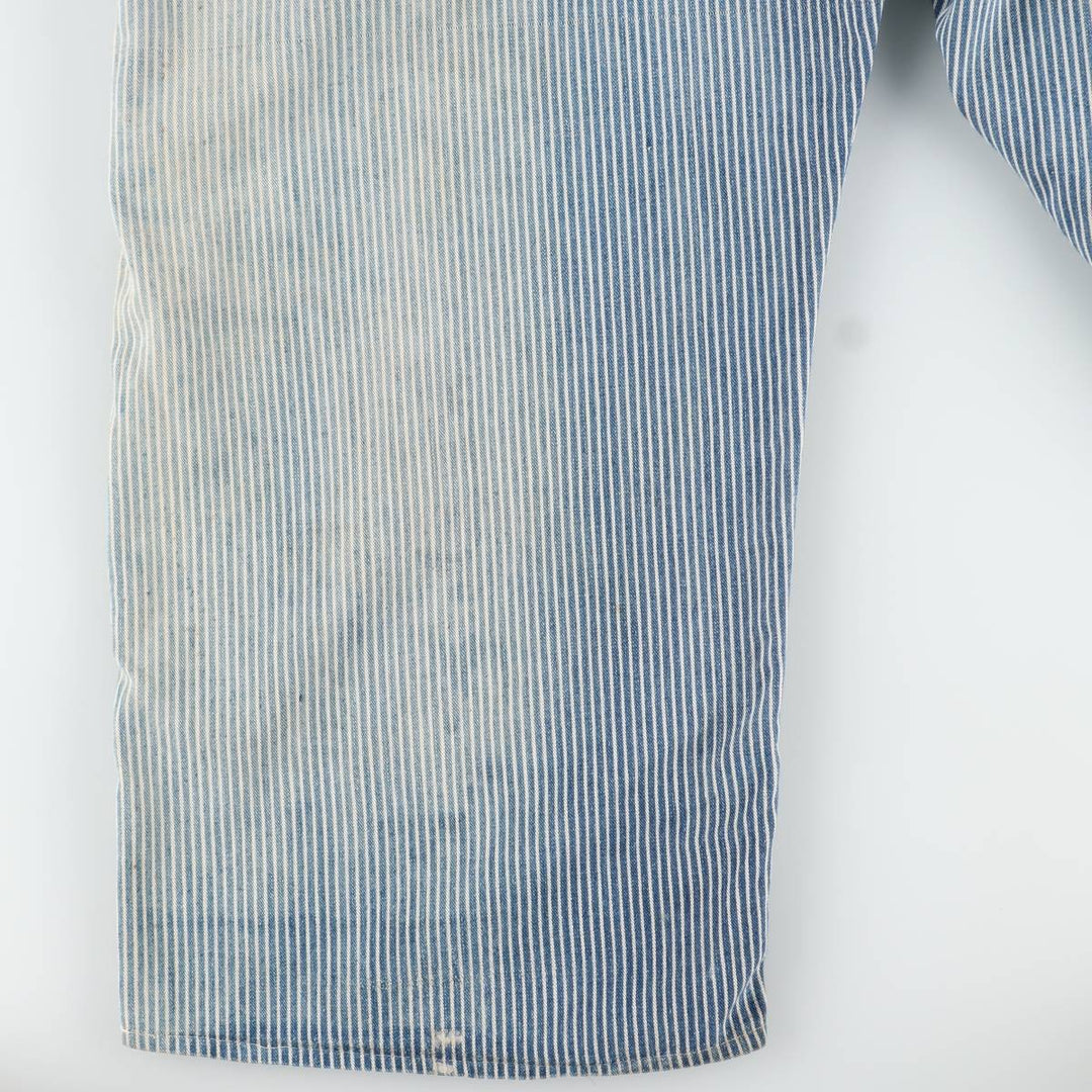 Big size 1950s-1960'S BIG ALLIED striped hickory stripe overalls, men's size W41 equivalent, vintage. unclear blue type Vintage Second Hand