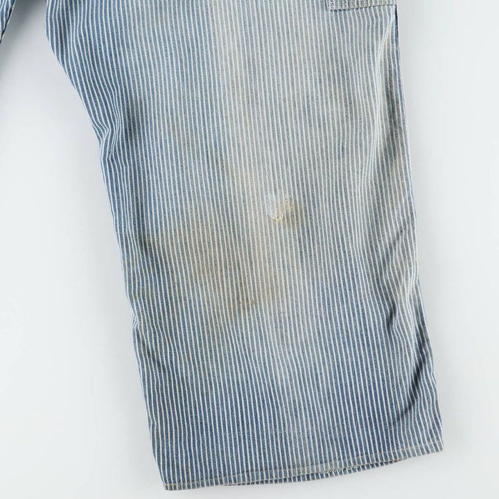 Big size 1950s-1960'S BIG ALLIED striped hickory stripe overalls, men's size W41 equivalent, vintage. unclear blue type Vintage Second Hand