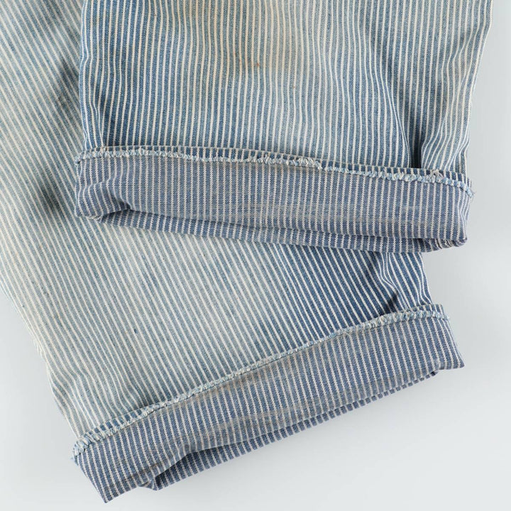 Big size 1950s-1960'S BIG ALLIED striped hickory stripe overalls, men's size W41 equivalent, vintage. unclear blue type Vintage Second Hand