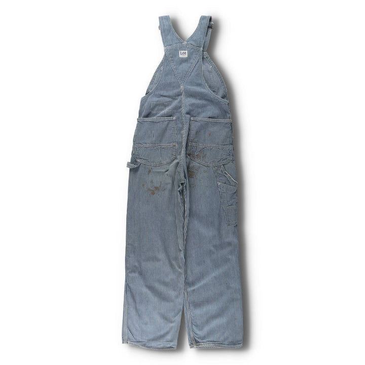 1960s-1970'S Lee Hickory Stripe Overalls, Made in USA, Men's Size W32 (approx.), Vintage unclear blue type Vintage Second Hand