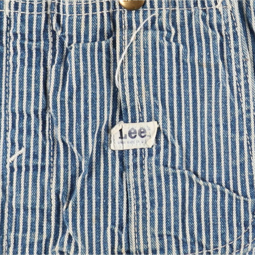 1960s-1970'S Lee Hickory Stripe Overalls, Made in USA, Men's Size W32 (approx.), Vintage unclear blue type Vintage Second Hand