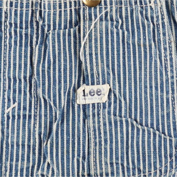 1960s-1970'S Lee Hickory Stripe Overalls, Made in USA, Men's Size W32 (approx.), Vintage unclear blue type Vintage Second Hand