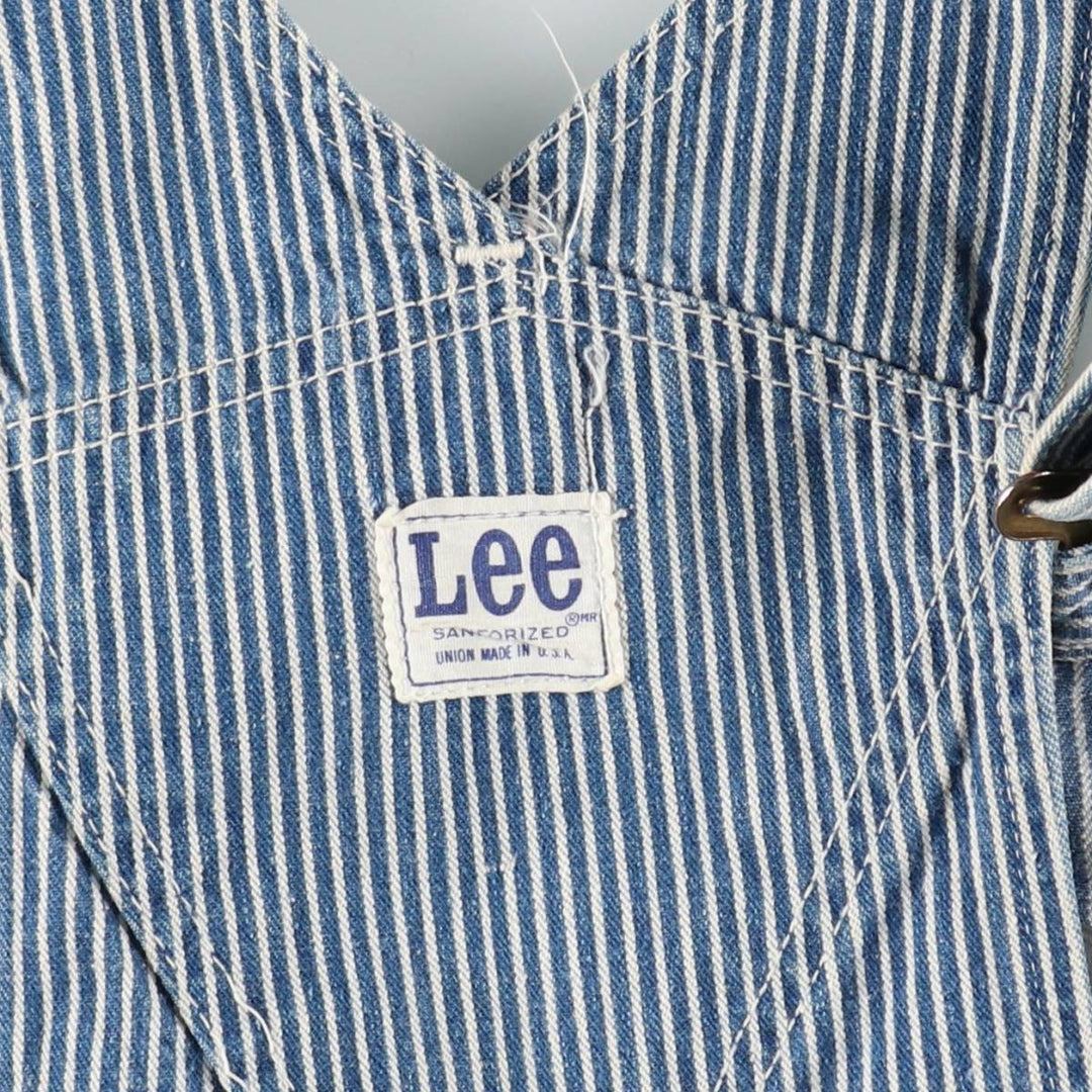 1960s-1970'S Lee Hickory Stripe Overalls, Made in USA, Men's Size W32 (approx.), Vintage unclear blue type Vintage Second Hand