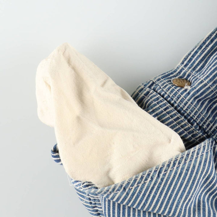 1960s-1970'S Lee Hickory Stripe Overalls, Made in USA, Men's Size W32 (approx.), Vintage unclear blue type Vintage Second Hand