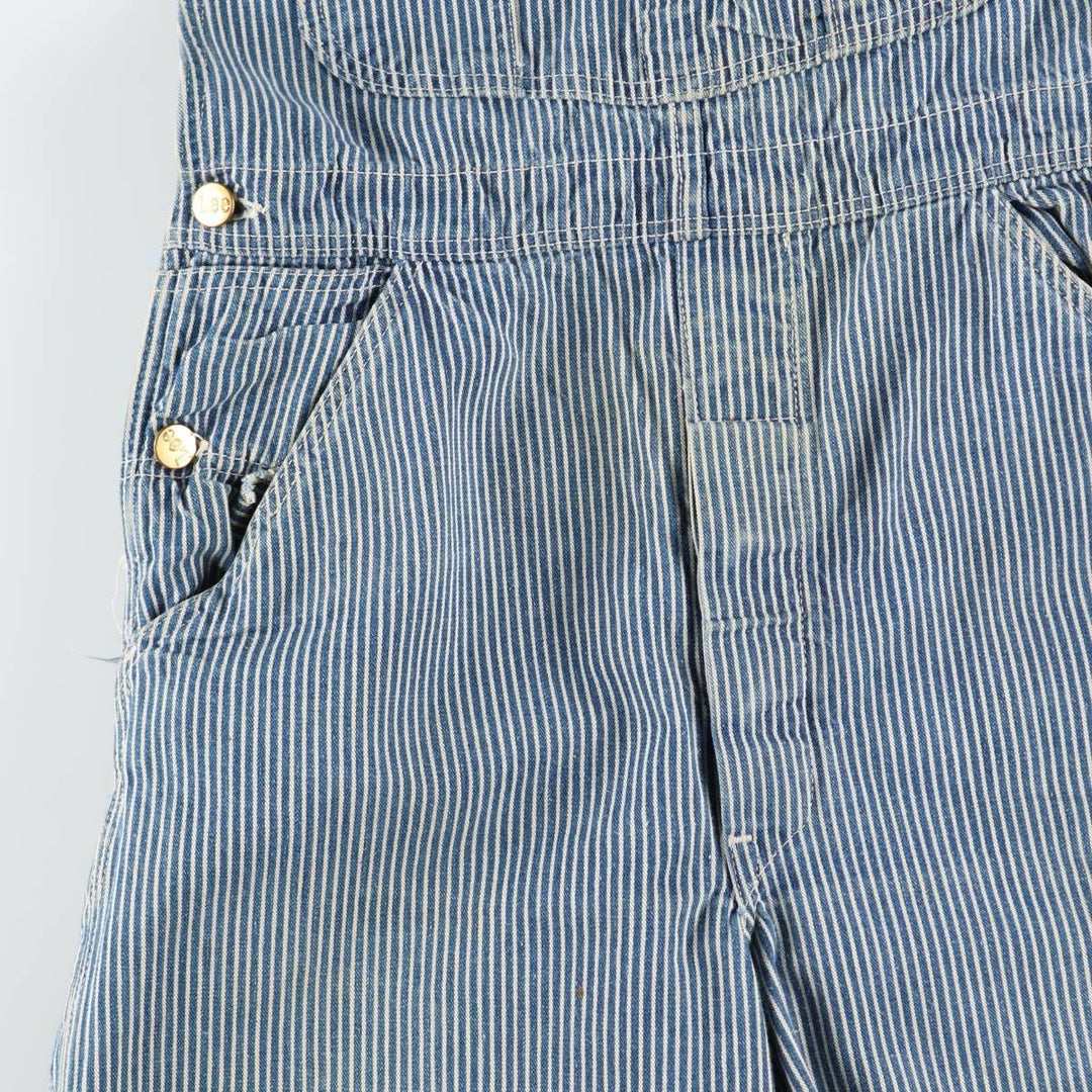 1960s-1970'S Lee Hickory Stripe Overalls, Made in USA, Men's Size W32 (approx.), Vintage unclear blue type Vintage Second Hand