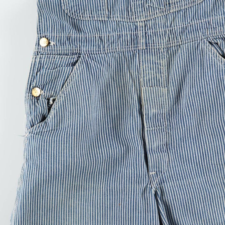 1960s-1970'S Lee Hickory Stripe Overalls, Made in USA, Men's Size W32 (approx.), Vintage unclear blue type Vintage Second Hand