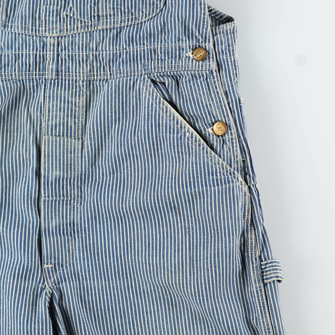 1960s-1970'S Lee Hickory Stripe Overalls, Made in USA, Men's Size W32 (approx.), Vintage unclear blue type Vintage Second Hand