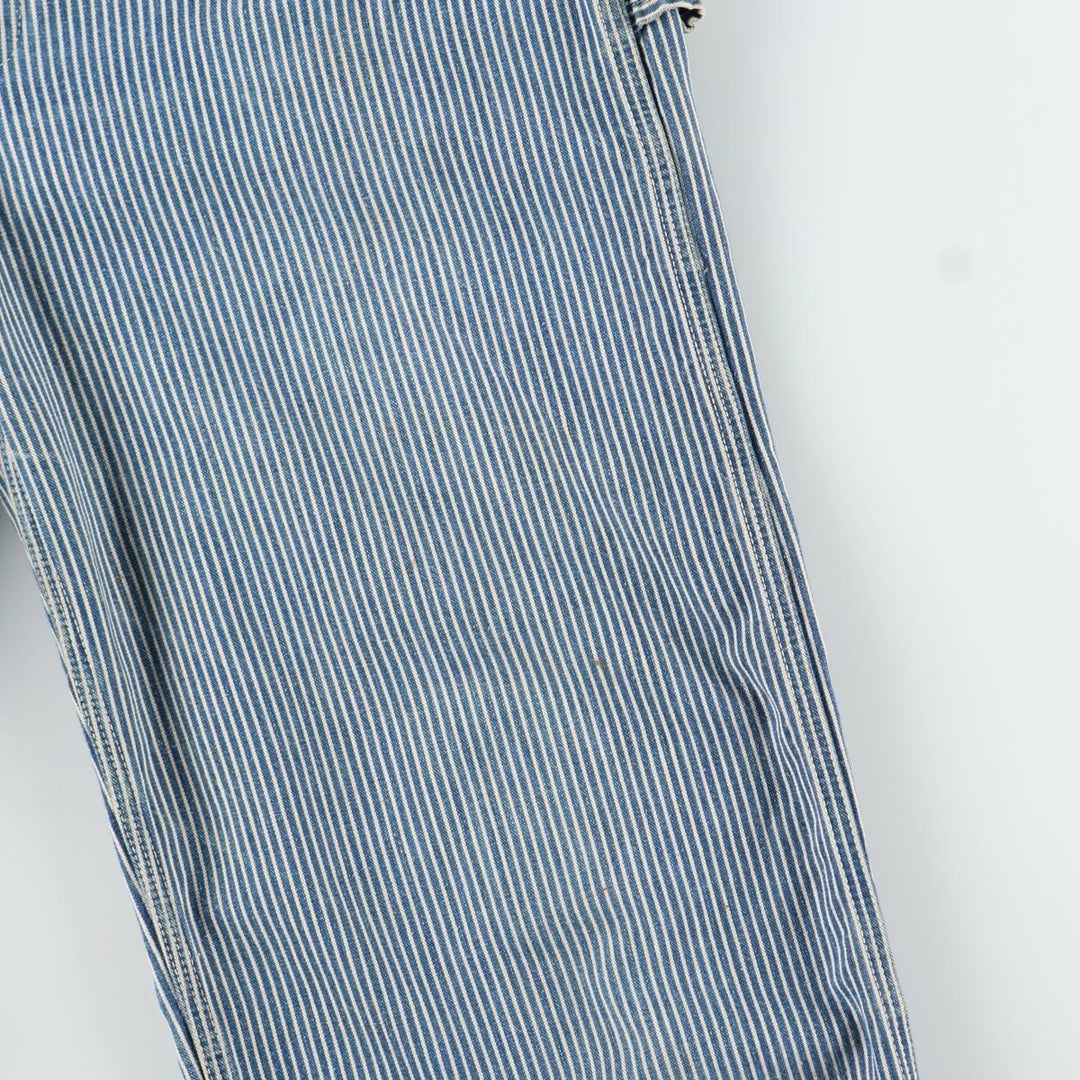 1960s-1970'S Lee Hickory Stripe Overalls, Made in USA, Men's Size W32 (approx.), Vintage unclear blue type Vintage Second Hand