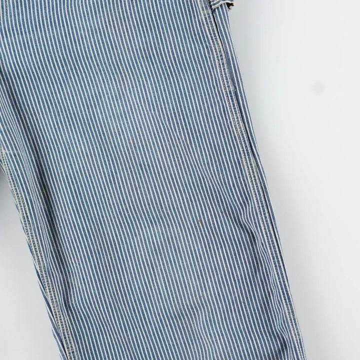 1960s-1970'S Lee Hickory Stripe Overalls, Made in USA, Men's Size W32 (approx.), Vintage unclear blue type Vintage Second Hand