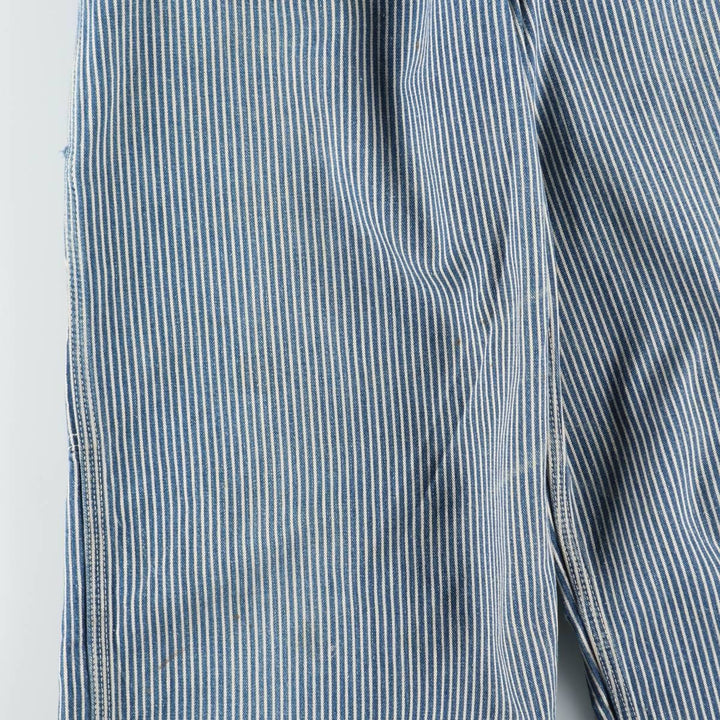 1960s-1970'S Lee Hickory Stripe Overalls, Made in USA, Men's Size W32 (approx.), Vintage unclear blue type Vintage Second Hand