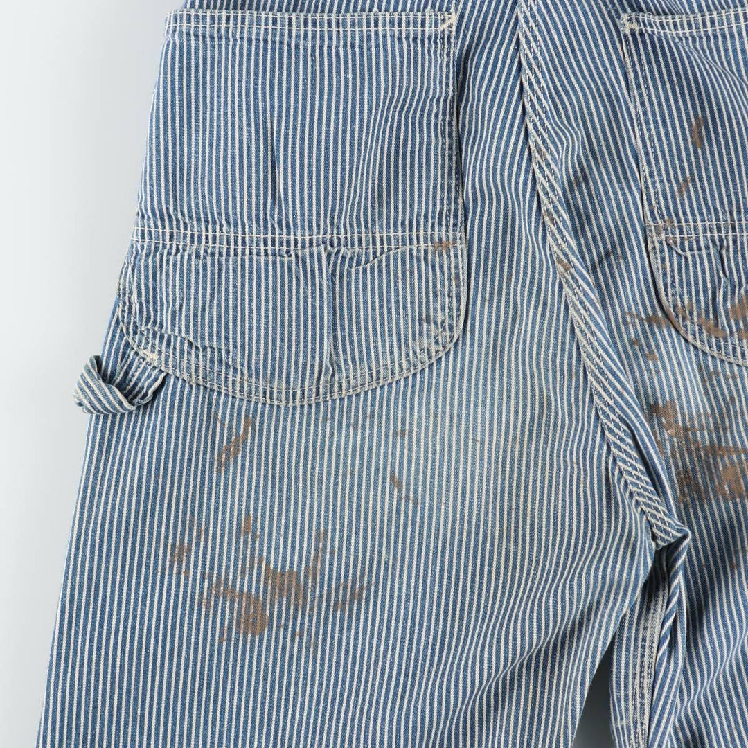 1960s-1970'S Lee Hickory Stripe Overalls, Made in USA, Men's Size W32 (approx.), Vintage unclear blue type Vintage Second Hand
