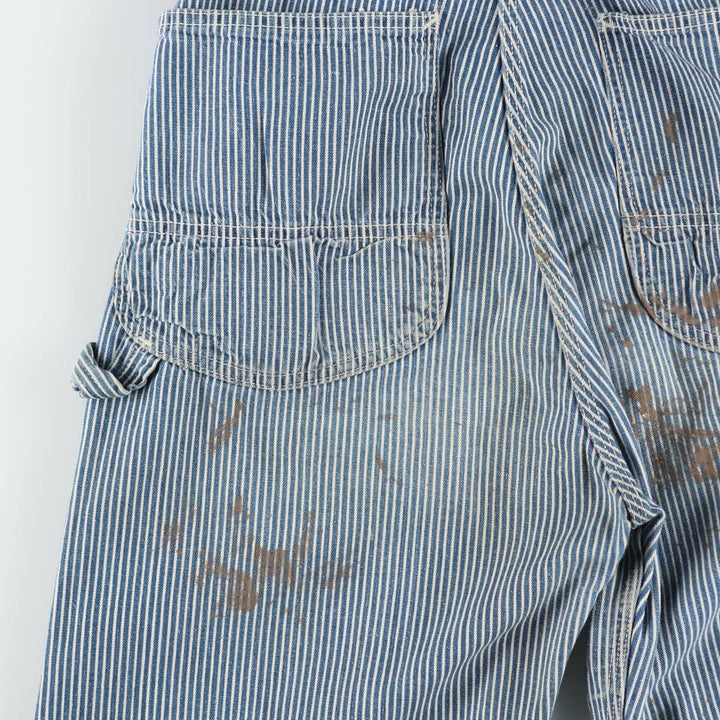 1960s-1970'S Lee Hickory Stripe Overalls, Made in USA, Men's Size W32 (approx.), Vintage unclear blue type Vintage Second Hand