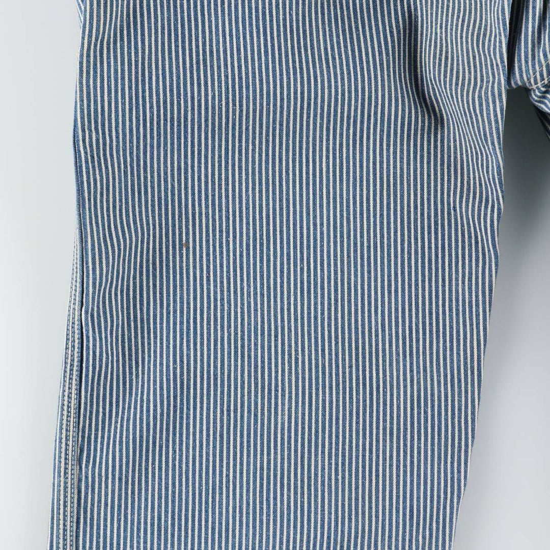 1960s-1970'S Lee Hickory Stripe Overalls, Made in USA, Men's Size W32 (approx.), Vintage unclear blue type Vintage Second Hand