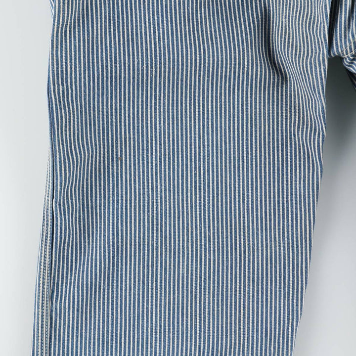 1960s-1970'S Lee Hickory Stripe Overalls, Made in USA, Men's Size W32 (approx.), Vintage unclear blue type Vintage Second Hand