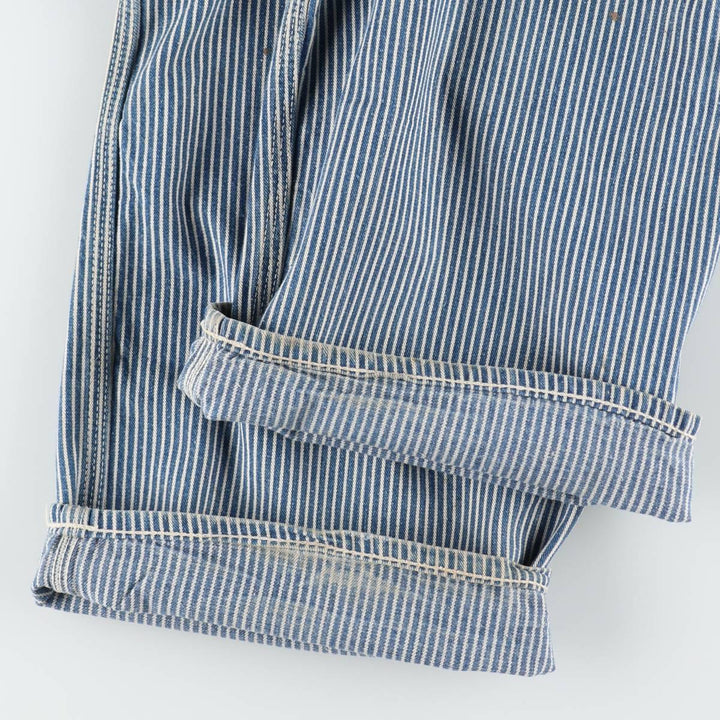 1960s-1970'S Lee Hickory Stripe Overalls, Made in USA, Men's Size W32 (approx.), Vintage unclear blue type Vintage Second Hand