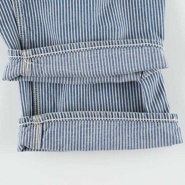 1960s-1970'S Lee Hickory Stripe Overalls, Made in USA, Men's Size W32 (approx.), Vintage unclear blue type Vintage Second Hand