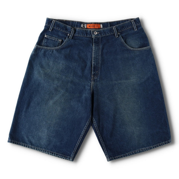 90'S Big Size Levi's Silver Tab Massive Denim Shorts, Made in USA, Men's W43 (approx.) cotton blue type Vintage Second Hand