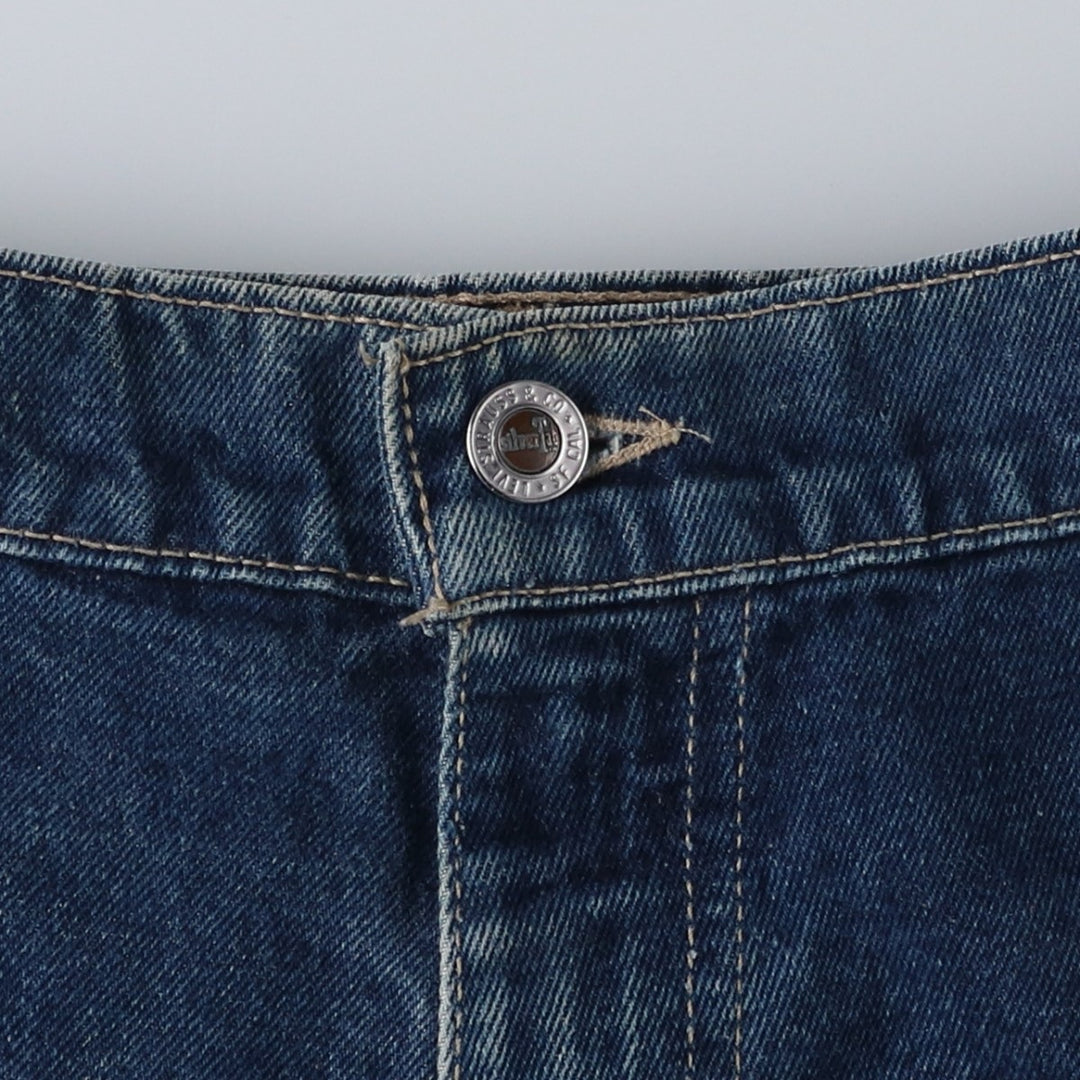 90'S Big Size Levi's Silver Tab Massive Denim Shorts, Made in USA, Men's W43 (approx.) cotton blue type Vintage Second Hand