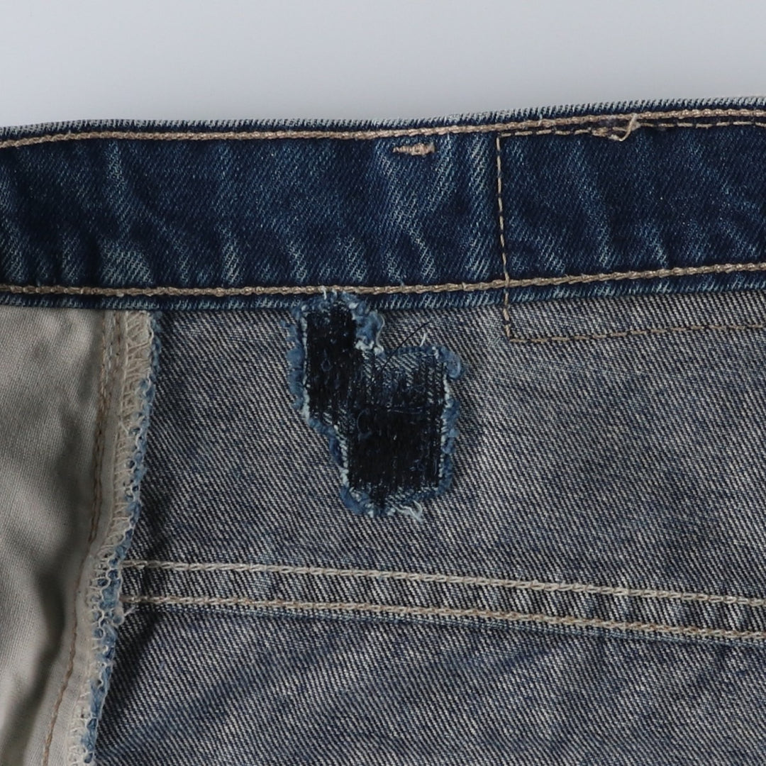 90'S Big Size Levi's Silver Tab Massive Denim Shorts, Made in USA, Men's W43 (approx.) cotton blue type Vintage Second Hand