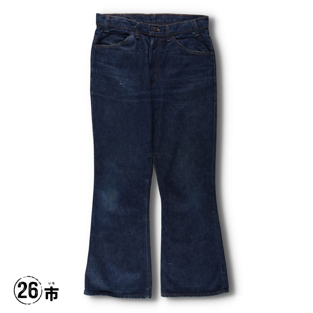 Dark navy 80'S Levi's orange tab bell-bottom denim pants, men's size W34 (approx.), vintage. unclear blue type Vintage Second Hand