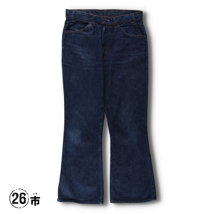 Dark navy 80'S Levi's orange tab bell-bottom denim pants, men's size W34 (approx.), vintage. unclear blue type Vintage Second Hand