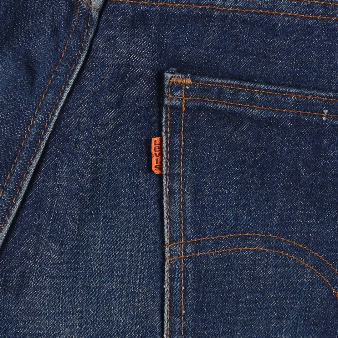 Dark navy 80'S Levi's orange tab bell-bottom denim pants, men's size W34 (approx.), vintage. unclear blue type Vintage Second Hand