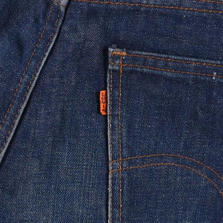 Dark navy 80'S Levi's orange tab bell-bottom denim pants, men's size W34 (approx.), vintage. unclear blue type Vintage Second Hand