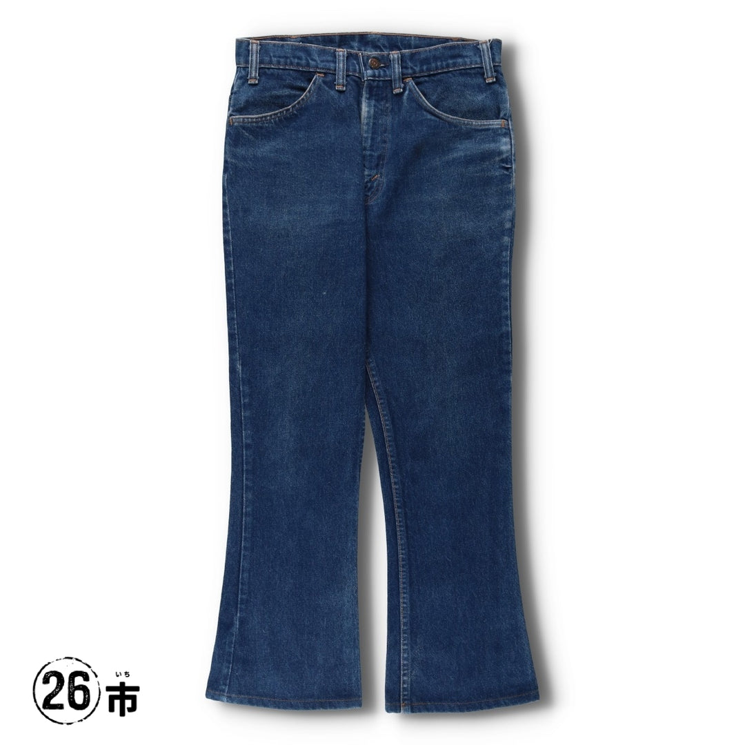 70s-80'S Levi's 646-0217 Orange Tab Bell-Bottom Denim Pants, Men's Size W31 (approx.), Vintage unclear blue type Vintage Second Hand